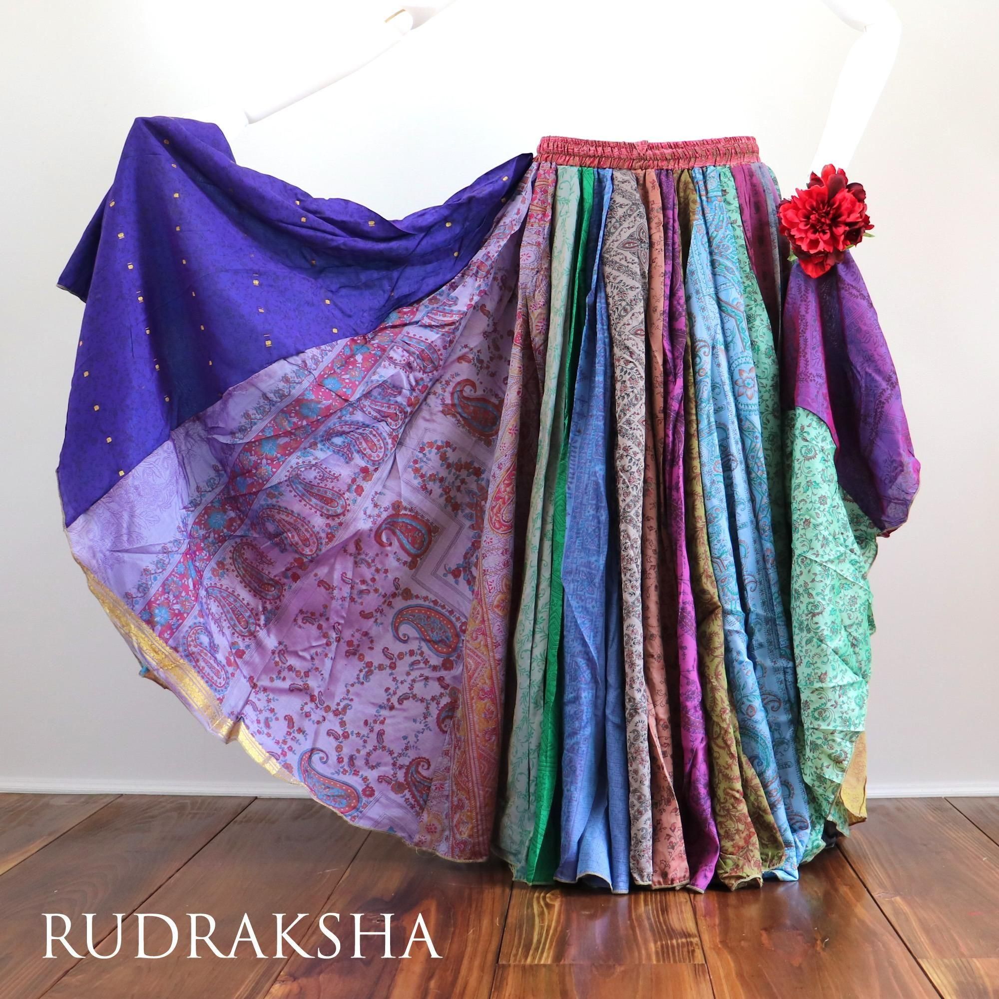RUDRAKSHA ハンドブロックプリント インド綿カシュクールワンピース