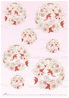 デコパージュ用アートペーパー「FUNE」JSAD1016　陶絵 桜花丸紋
