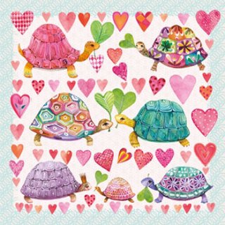 ペーパーナプキン（33)ppd：（5枚）Turtles in Love-PP187