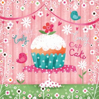 ペーパーナプキン（33)ti-flair：（5枚）Lovely Cup Cake-Ti56