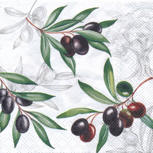 ペーパーナプキン（25）AMB：（5枚）Olives-AM49（25）