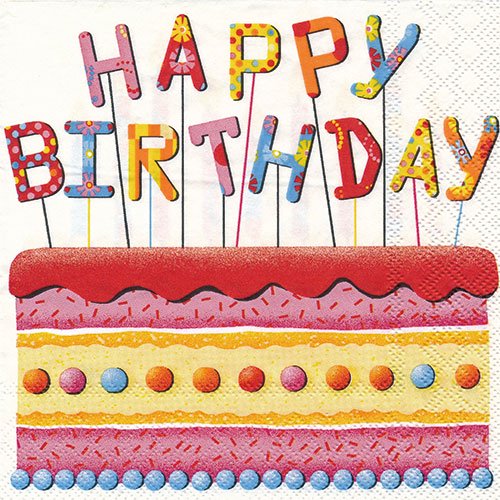 ペーパーナプキン（33）AMB：（5枚）Birthday Cake -AM508