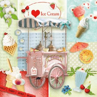 ペーパーナプキン（33）AMB：（5枚）I Love Ice Cream -AM513