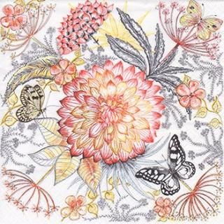ペーパーナプキン（33）Daisy：（5枚）Meadow Mix with Dahlia-DA112