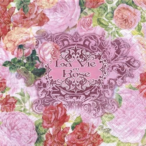ペーパーナプキン（33）home：（5枚）La Vie en Rose-211138-HO86