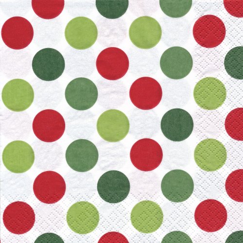 ペーパーナプキン（33）home：（5枚）Mini Dots red/green-HO173