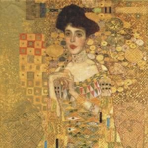 イタリア製 クリムト『 アデーレブロッホバウアの肖像』40×40 金