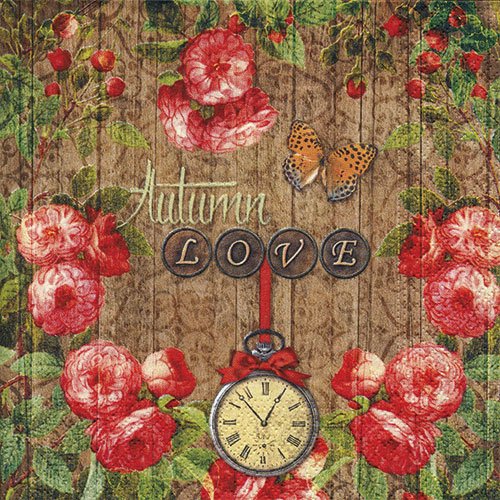 ペーパーナプキン（33)NOUVEAU：（5枚）Autumn Love-NO68