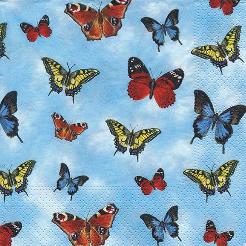ペーパーナプキン（33)NOUVEAU：（5枚）Butterflies-NO88