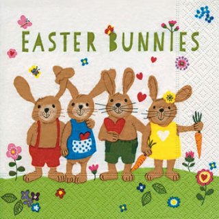 ペーパーナプキン（25)paper：（5枚）Easter bunnies-PA16（25）