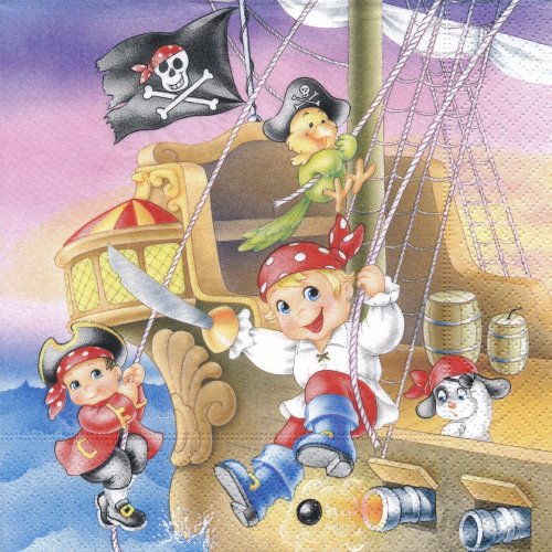 ペーパーナプキン（33)paper：（5枚）Pirate kids-PA93