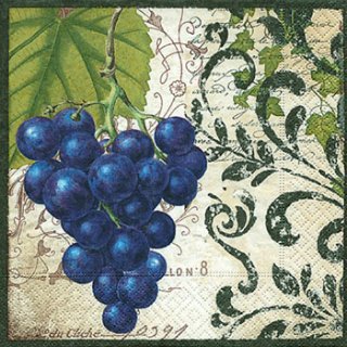 ペーパーナプキン（33)paper：（5枚）Bunch of grapes-PA177