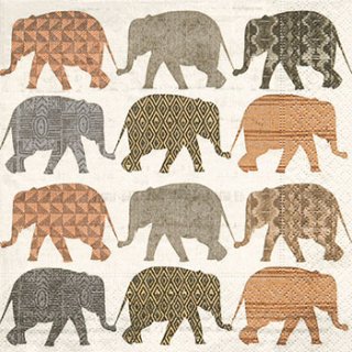 ペーパーナプキン（33)paper：（5枚）Elephants with pattern-PA181