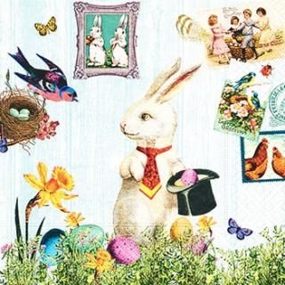 ペーパーナプキン（33)paper：（5枚）Magic Easter rabbit-PA190