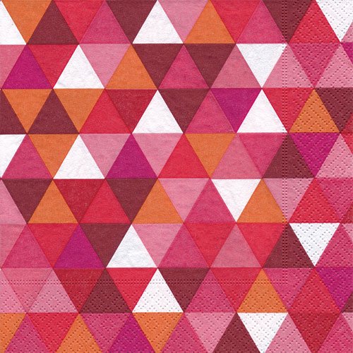ペーパーナプキン（33)paper：（5枚）Triangles red-PA191