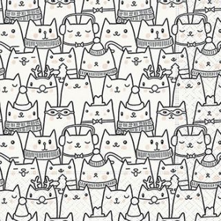 ペーパーナプキン（33)paper：（5枚）Snow cats-PA262