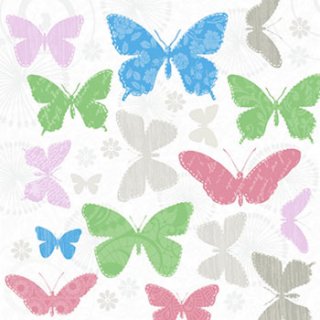 ペーパーナプキン（33)paw：（5枚）Soft Butterflies-PW93