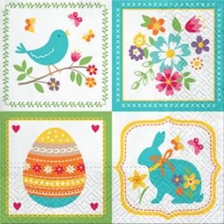 ペーパーナプキン（33)paw：（5枚）Easter Collage-PW137