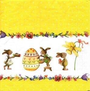 ペーパーナプキン（33)ppd：（5枚）Painting Easter Bunnies-PP173