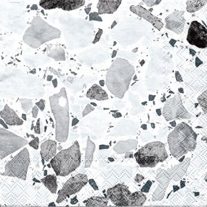 ペーパーナプキン（33）AMB：（5枚）TERRAZZO WHITE（大理石）-AM691