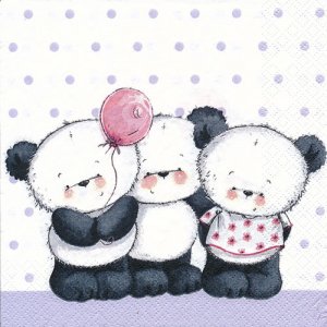 ペーパーナプキン（33）Daisy：（5枚）Little Pandas with Balloon-DA121