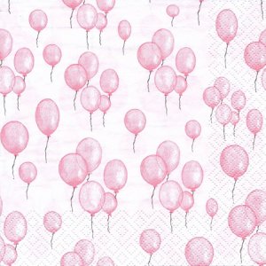 ペーパーナプキン（33)ti-flair：（5枚）Petit Ballons rose-TI147 