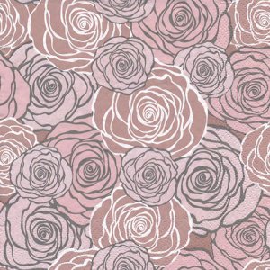 ペーパーナプキン（33)Maki：（5枚）Graphic Roses Pattern Pink-MA183