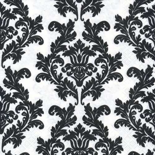 ペーパーナプキン（33)Maki：（5枚）White & Black Wallpaper-MA187