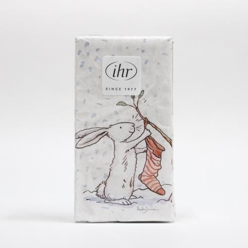 ペーパーナプキン（ティッシュサイズ）：【IHR】CHARMING SNOW RABBITS（アニタ・ジェラーム）PT728100