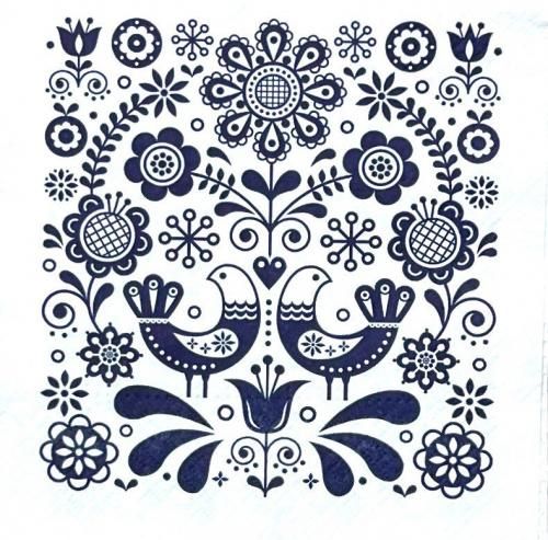 ペーパーナプキン(33)paw:(5枚)Folk Stamp - PW362