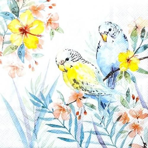 ミニペーパーポットバッグハチドリと青い花