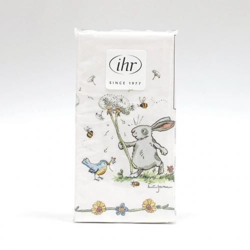 おみつ様 デコパージュ雑貨 ティッシュケース円形 白たまごのうさぎ