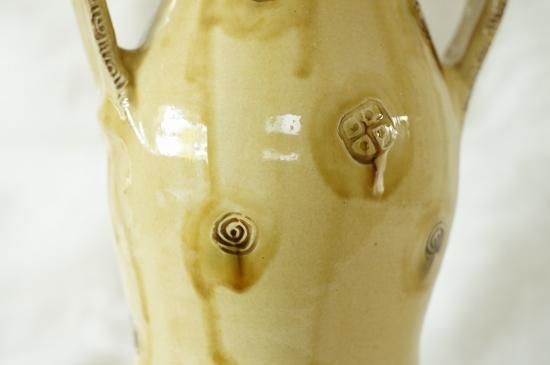湯町窯 両手付押紋花器 826 - うつわと暮らしの道具 mokodi モコディ 湯町窯 両手付押紋花器 826 - うつわと暮らしの道具 mokodi モコディ