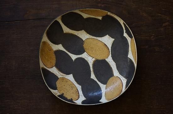 市岡 泰 四角 丸 プレート 2枚 セット 陶器 器 作家 うつわと暮らしの道具