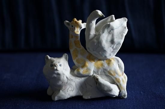 村井陽子 動物タワー ねこときりんと白鳥 うつわと暮らしの道具 Mokodi モコディ 村井陽子 動物タワー ねこときりんと白鳥 うつわと暮らしの道具 Mokodi モコディ