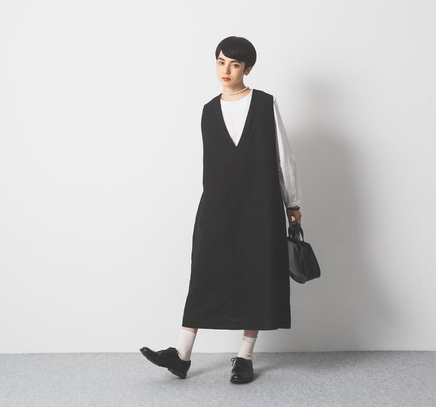 リネンVネックワンピース・19-23266 - French Bull Official