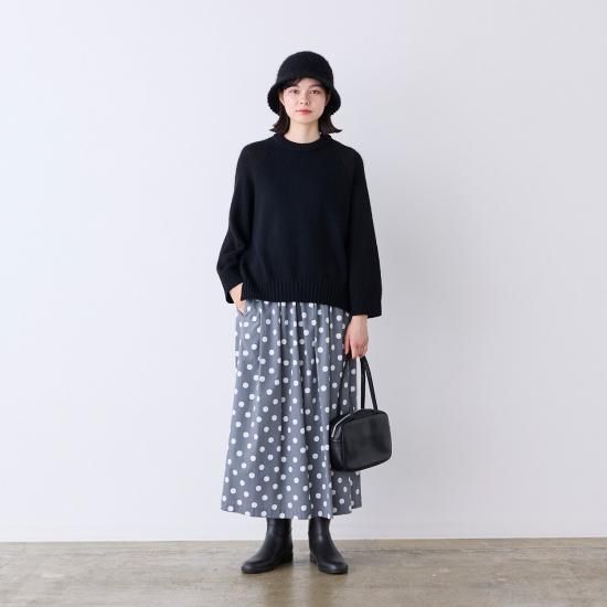 1890s~1900sアンティークコットンスカート ブラック×シルバードット 40％OFF】コットンレーヨンドットスカート・19-24119 - French