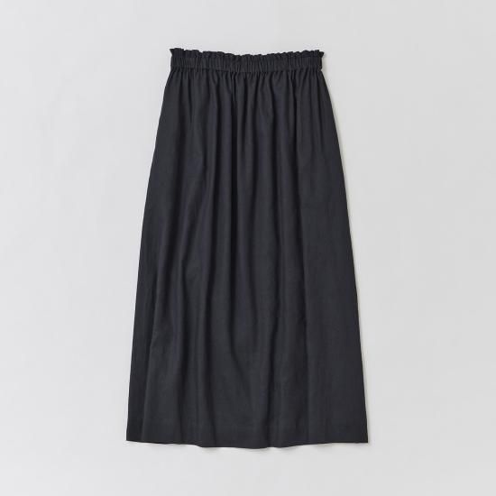 新品◯プリスティン◯コットンリネンフリンジギャザースカート ロング