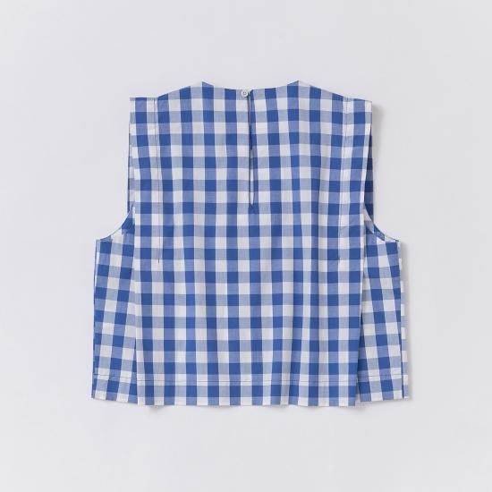 40％OFF】コットンギンガムタックショルダープルオーバー・19