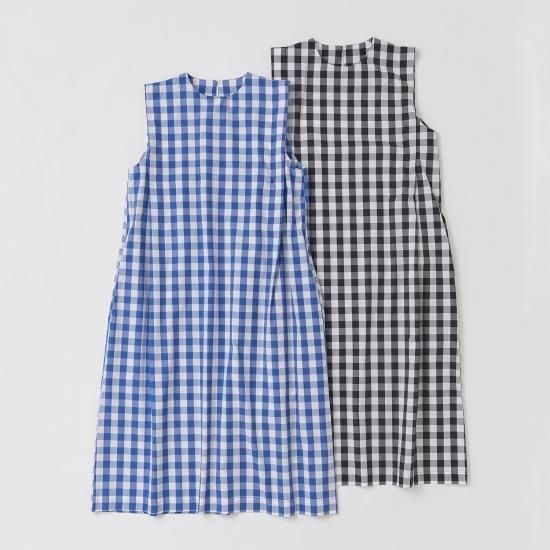 40％OFF】コットンギンガムタックショルダーワンピース・19