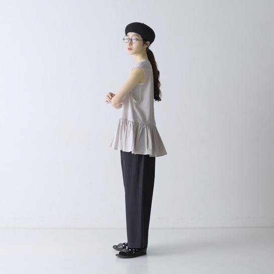 50％OFF】コットンシースルーノースリーブブラウス・19-24121
