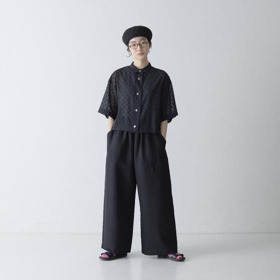 お得❗️ シャネル　ゴールド　パンツ　リネン75%シルク25% 長さ調整可！ リネンストレートワイドパンツ・19-25123 - French Bull