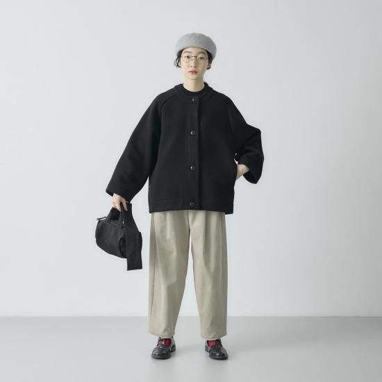 値下げ！エブール　38サイズ　メルトンショートコート　ブラック ウール混メルトンショートコート・19-25251 - French Bull Official