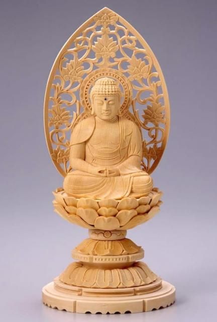 真言宗】柘植製 大日如来(座像/2.5寸) 六角台座 火炎光背 眼入