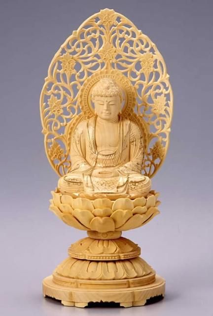 仏像 座釈迦 釈迦如来(柘植 ツゲ・丸台座) 2.0寸 - 仏壇仏具の 仏像 座釈迦 釈迦如来(柘植 ツゲ・丸台座) 2.0寸 - 仏壇仏具の