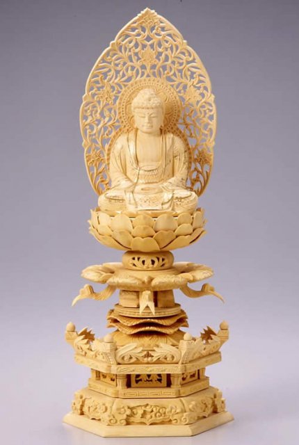 仏像 座釈迦 釈迦如来（柘植 ツゲ・ケマン座） 2.5寸 仏壇仏具のまごころショップ安伽堂