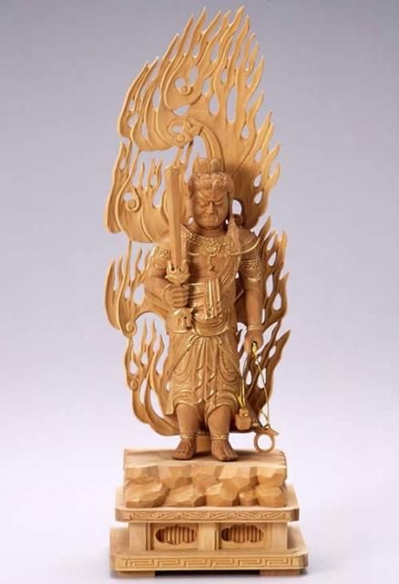 仏教美術 香木 白檀彫刻 不動明王像 仏像 C 5401