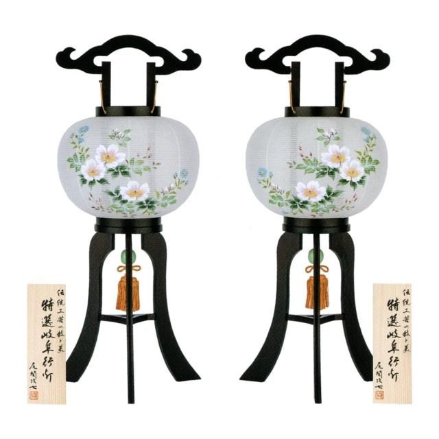 盆提灯 盆ちょうちん お盆 新盆 初盆 御供 大内行灯 一対 野ばら 10号