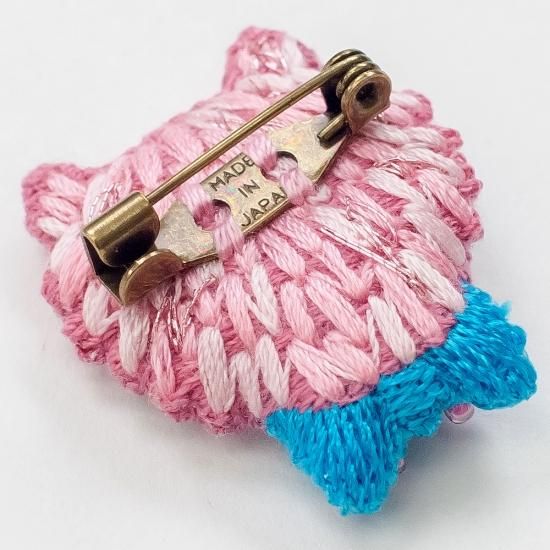 動物刺繍ブローチ