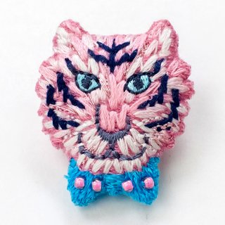 動物刺繍ブローチ トラ
